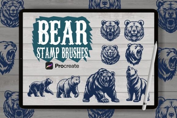 Bear Brush Stamp Set for Procreate: A Creative Tool for Digital Artists
