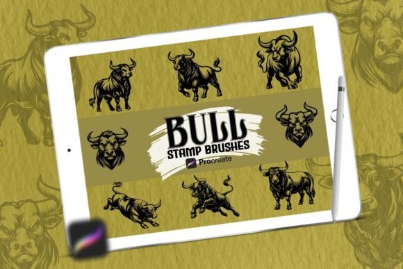 Bull Brush Stamp Set for Procreate