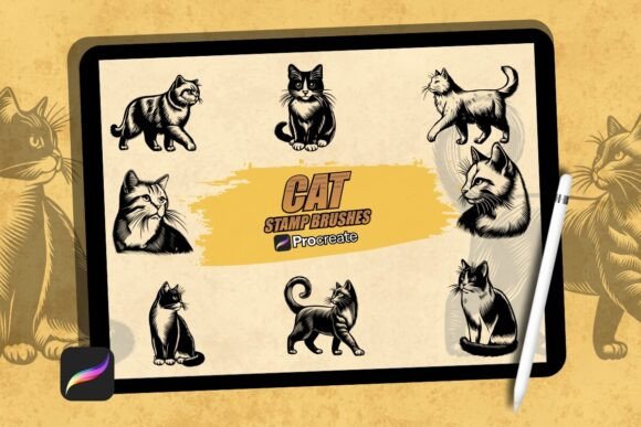 Cat Brush Stamp Set for Procreate: A Digital Artist’s Gateway to Wild Creativity