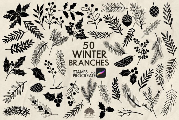 Christmas Branches Procreate Stamp Brush: A Creative Tool for Digital Holiday Art