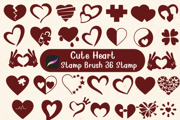 Cute Heart: A Sketch-Style Stamp Brush for Creative Projects
