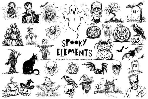 Halloween Spooky Elements Set: Creative Tools for Hauntingly Good Projects