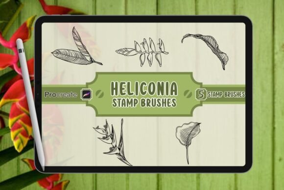 Heliconia Brush Stamp Set for Procreate: A Unique Tool for Nature-Inspired Digital Art