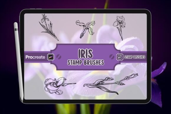 Iris Brush Stamp Set for Procreate: Creative Tools for Digital Artists