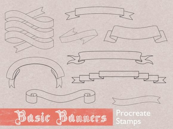 Procreate Banner Tattoo Stamp Brushes for Creative Efficiency
