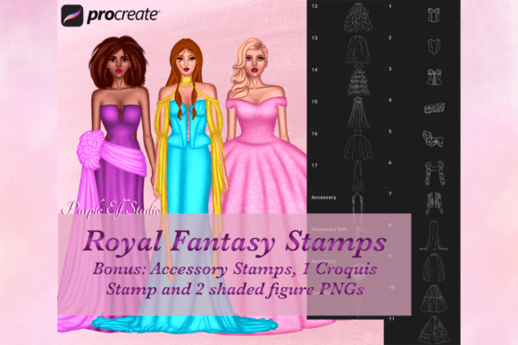 Royal Fantasy Procreate Stamps: Enhance Your Digital Art with Elegant, Time-Saving Tools