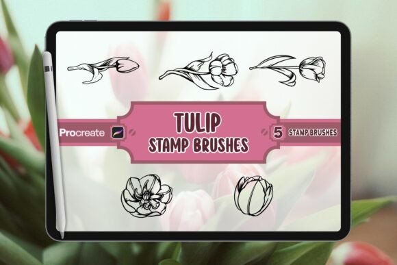 Tulip Brush Stamp Set for Procreate: A Creative Tool for Digital Artists