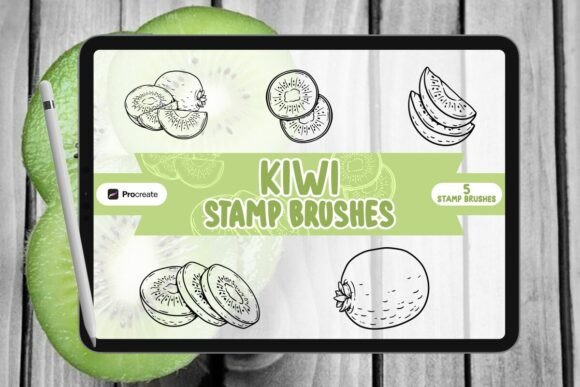 Unleash Your Creativity with the Kiwi Brush Stamp Set for Procreate