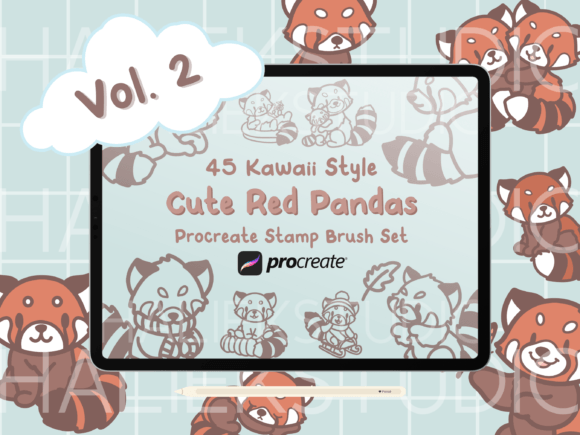 Unlock Creativity with Red Pandas Vol. 2 Procreate Stamps: A Must-Have for Digital Artists