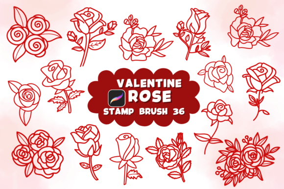 Valentine Rose: Elevate Your Creative Projects with Sketch-Style Procreate Brushes
